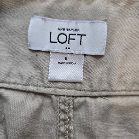 ANN TAYLOR LOFT Skirt Women's 8 Beige Khaki Mini‎ Casual Career - Picture 2 of 6